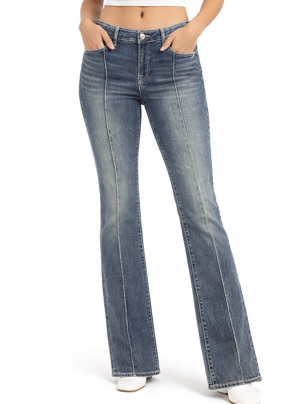 NWT True Religion Becca Mid Rise Bootcut Jeans Size 32 Dark Thunderbolt Wash